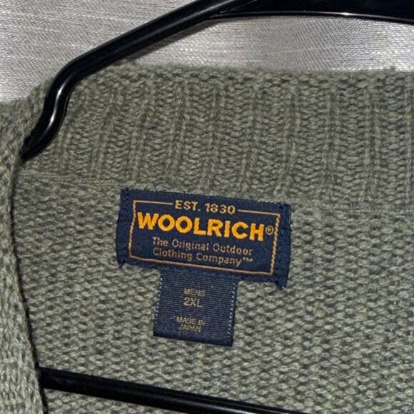 Woolrich olive green mock neck olive green sweater size men's 2xl - Picture 3 of 4